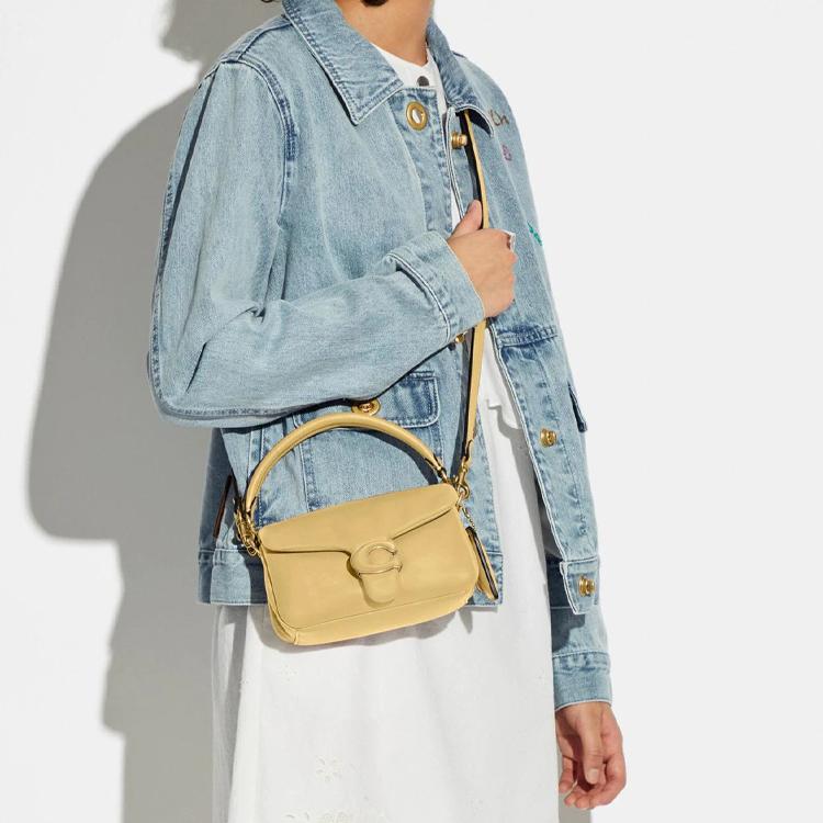 New COACH Tabby Nappa Leather Cloud Bag Pillow Bag Shoulder Bag Crossbody Bag Handbag Small Size Women's Light Yellow C3880-B4VN