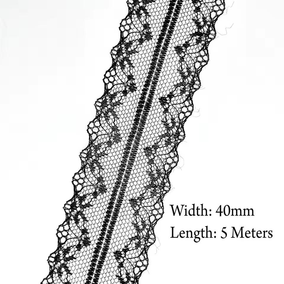 5 метров Белая и черная кружевная лента Ассорти цветочных отделок для подарочной упаковки Рождественский свадебный декор DIY поделки Швейные аксессуары