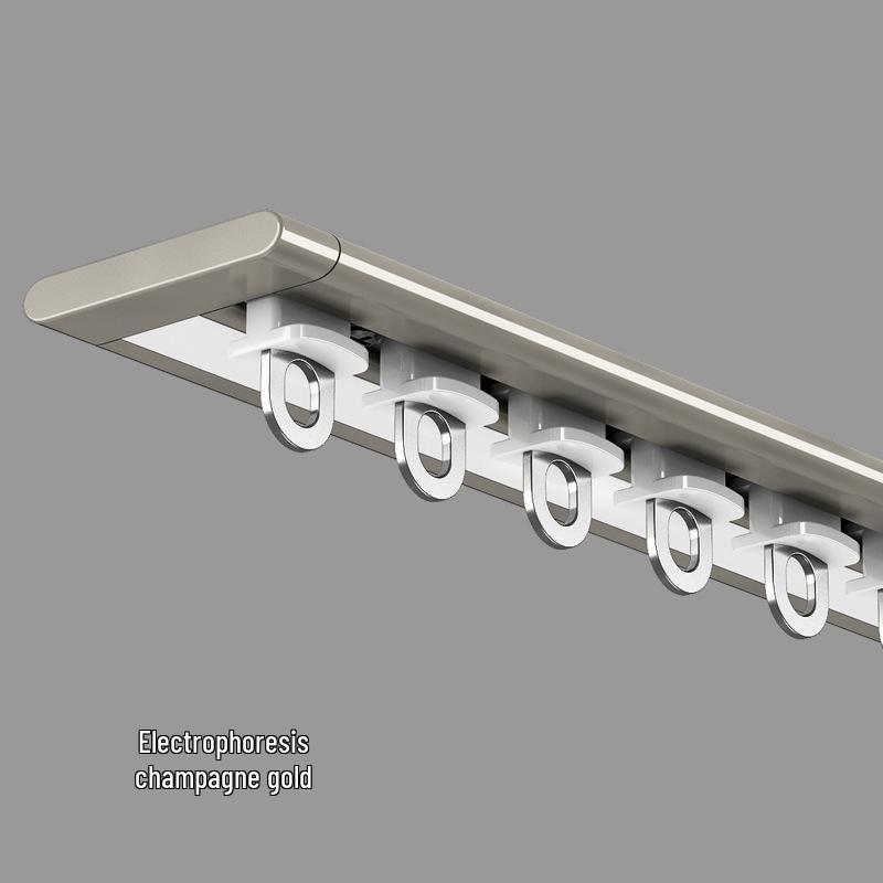 Карниз для раздвижного эркерного окна с открыванием внутрь - Без сверления, Формованный, Раздвижной с крючками