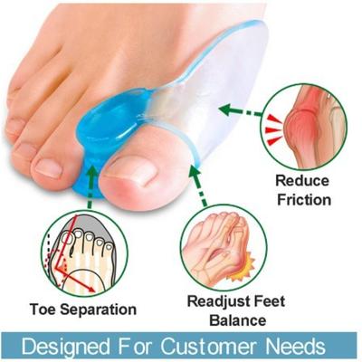 2 шт., силиконовый гель, корректор для большого пальца, защита от эктропиона, сепаратор, выпрямитель для пальцев, регулятор, инструмент для ухода за ногами