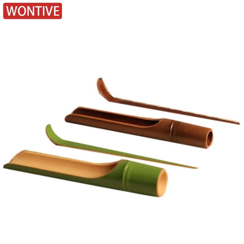 1 Suit Natural Bamboo Tea Scoops Matcha Coffee Sugar Salt Spoon Scoop Chinese Tea Sets Kitchen Tool Tea Ceremony Accessories