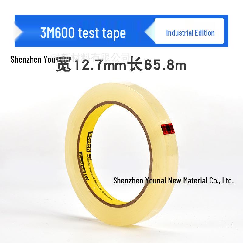 3M Transparent Tape 600: Residue-Free Adhesion Test Tape for Ink, Spray Paint, Stickiness & Tensile Strength