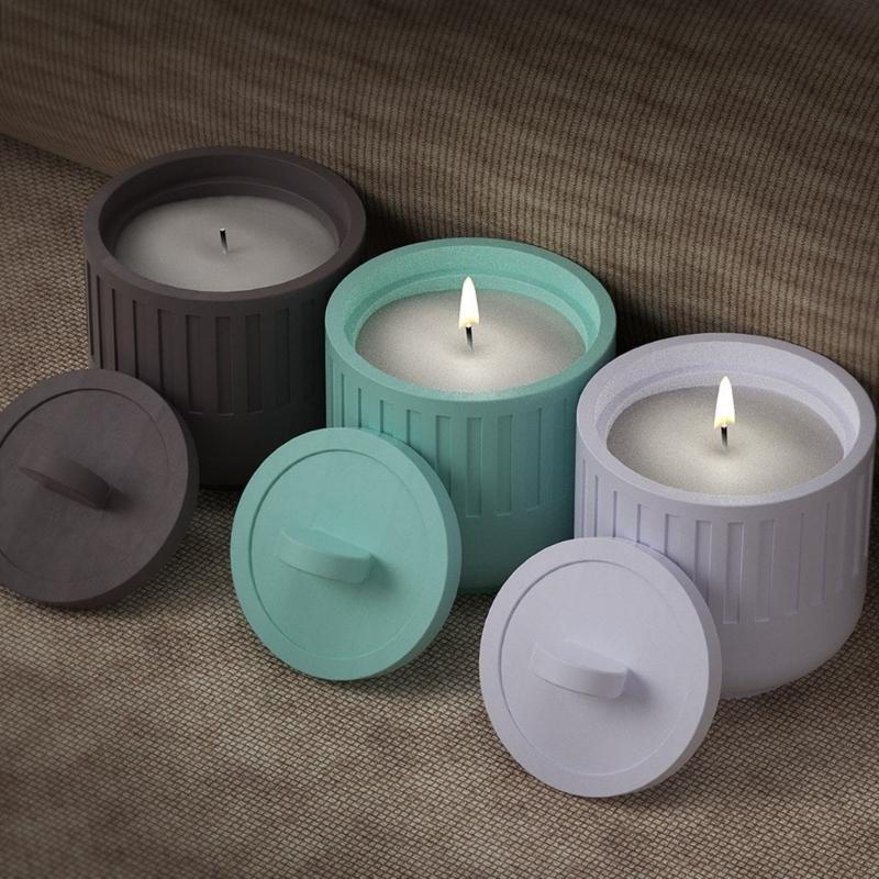 Silicone Storage Jar Mould Jewelry Box Moulds Resin Mold Storage Container Molds with Lid Candle Cup Molds for DIY Craft