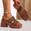 Fashion 2024 New Women Trend Walking Comfortable Shoes Summer Chunky High Heel Platform Open Toe Casual Fashion Sandals Shoes for Women