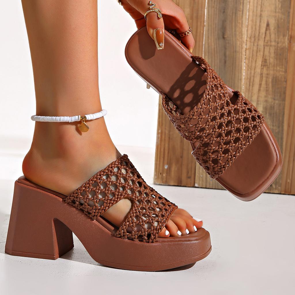 Fashion 2024 New Women Trend Walking Comfortable Shoes Summer Chunky High Heel Platform Open Toe Casual Fashion Sandals Shoes for Women