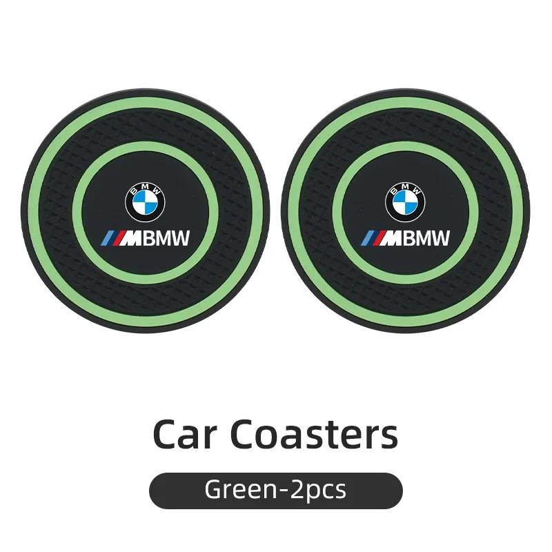 Car Sticker 2025 Hot PVC Car Coaster Water Cup Anti-Slip Silicone Pads Interior Accessories For BMW Motorsport X1 X3 X5 E39 E46