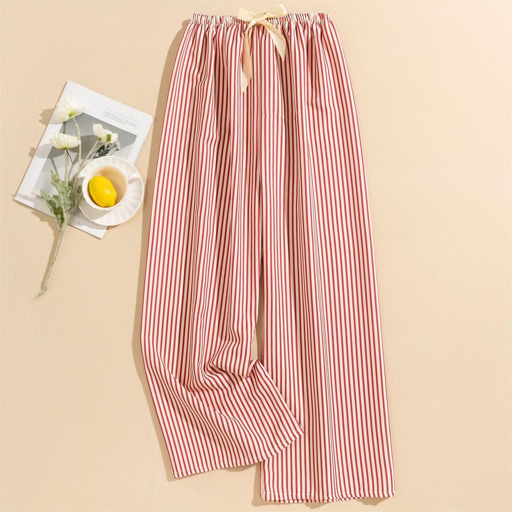 Women's Casual Fashion Sleep Pants Striped Loungewear Pants Wearable As Outerwear High-Waisted Pants