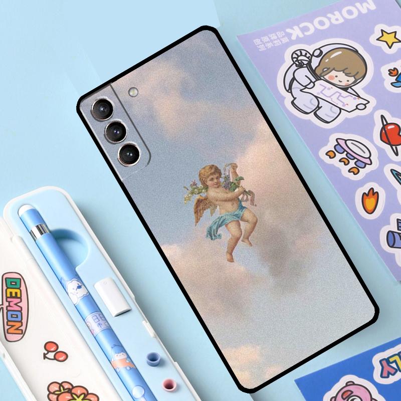 Cartoon Angel Baby Printing Case For Samsung Galaxy S23 S22 Ultra S21 Plus S8 S9 S10 Note 10 20 Ultra S20 FE S21 FE Cover