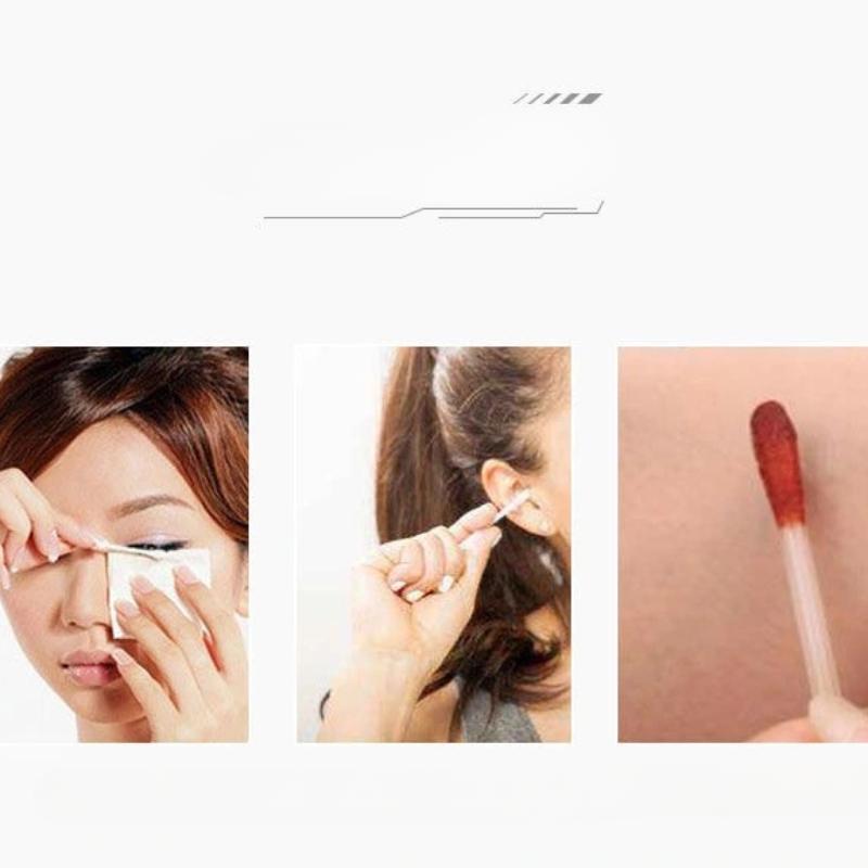 100pcs Bags Cotton Swabs Disposable Double-Headed Sanitary Cleaning Cotton Sticks Household Makeup Remover Ear Cotton Swabs