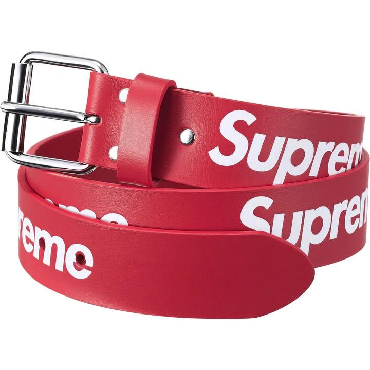 Supreme Кожаный ремень с повторяющимся узором (25FW) красный