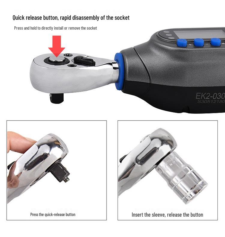 High-Precision Adjustable Digital Torque Wrench with Mini Display for Measuring High Torsion