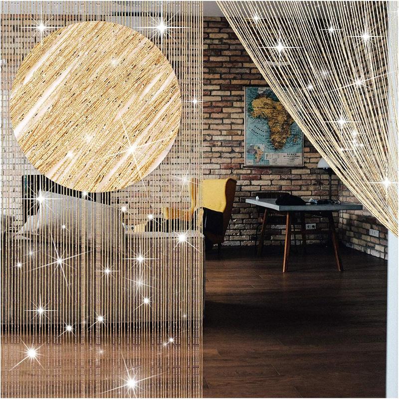 2026 Новый Дверной Шторный Шторный Блестящий Кисточка Флэш-Лайн Дверь Окно Шторы Балдахин Разделитель Декоративный для Вечеринки Спальни Свадьбы