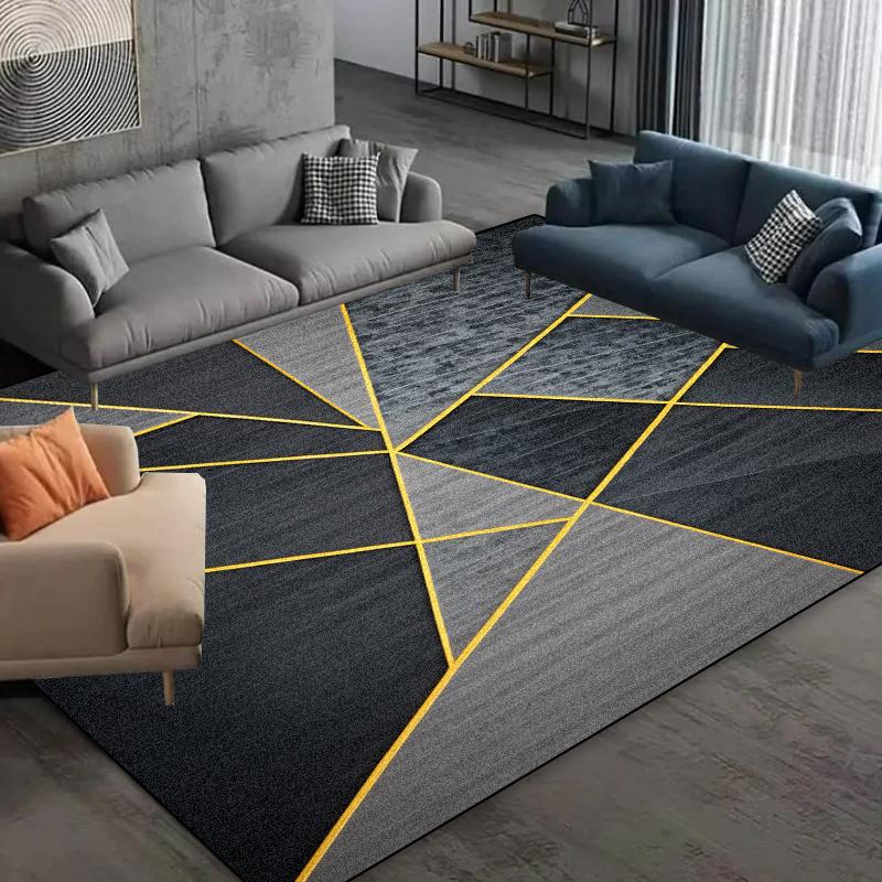 Современный геометрический ковер для гостиной, абстрактный большой ковер, нескользящий коврик для спальни, прихожей, декоративный ковер, моющийся коврик для журнального столика