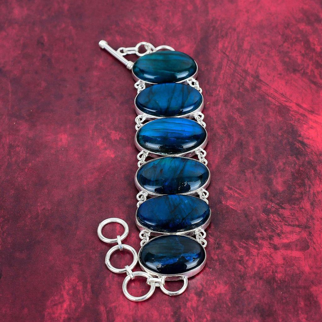 Браслет из лабрадорита с неоновой вспышкой, ювелирные изделия из стерлингового серебра 925 пробы, великолепный браслет ручной работы, новейший дизайн, ювелирные изделия из драгоценных камней, подарок для матери