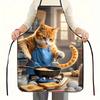 Милый фартук шеф-повара с кошкой, Забавный кухонный фартук с животными, 3D-печать, Фартук для домашней выпечки, Доступны разные размеры, Идеально подходит для готовки