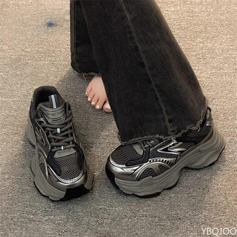 Весенне-осенняя мода Новый стиль Универсальная женская обувь На толстой подошве Увеличивающая рост Женская повседневная спортивная обувь