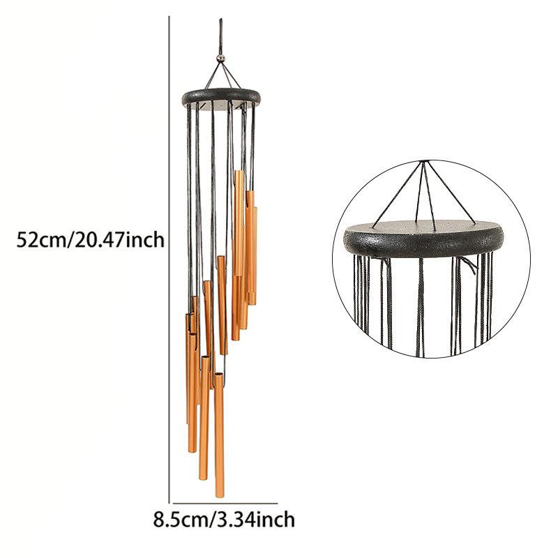 Metal Rotating Wind Chime High-level Sense Step-by-step High-rise Aluminum Pipe Tuning Wind Chime 12-tube Rotating Solid Wood Aluminum Pipe
