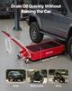 Low Profile Oil Drain Pan, 75.7 L Capacity, Rolling Oil Drain Pan with Manual Pump, 2.2 m Hose & T Folding Handle, Leak-proof & Corrosion-resistant,