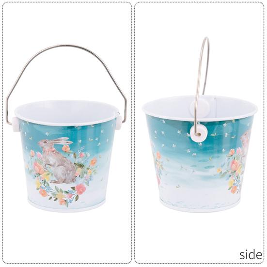 1/2/3/4/5/6 шт. Веселый Пасхальный Кролик Металлическое Ведро с Ручкой Большая Вместимость Пасхальный Кролик Декоративное Ведро для Хранения Конфет и Подарков Принадлежности для Вечеринки