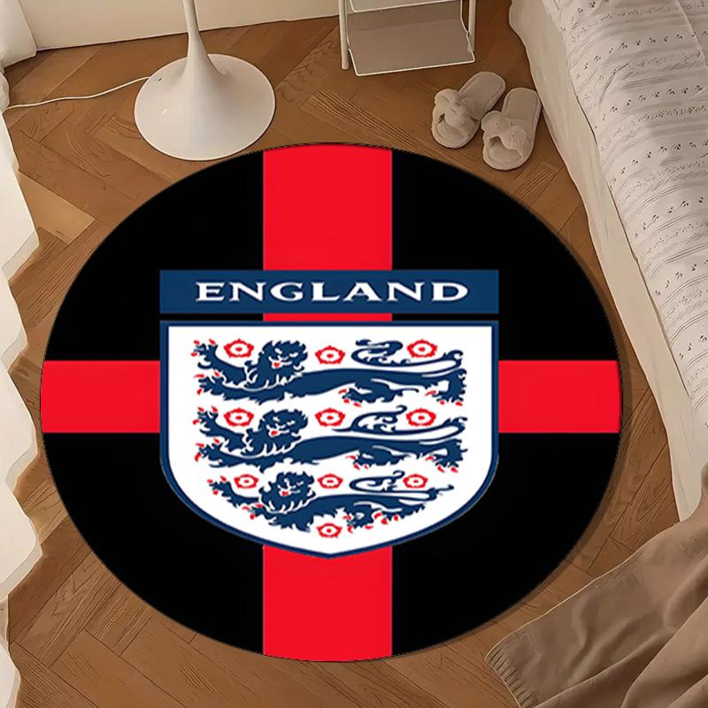 1PC rug England Football Crest Round mat Home Decor, Chair rug For livingroom,Bedroom, doormat home decor Birthday Gift Christmas Gifts