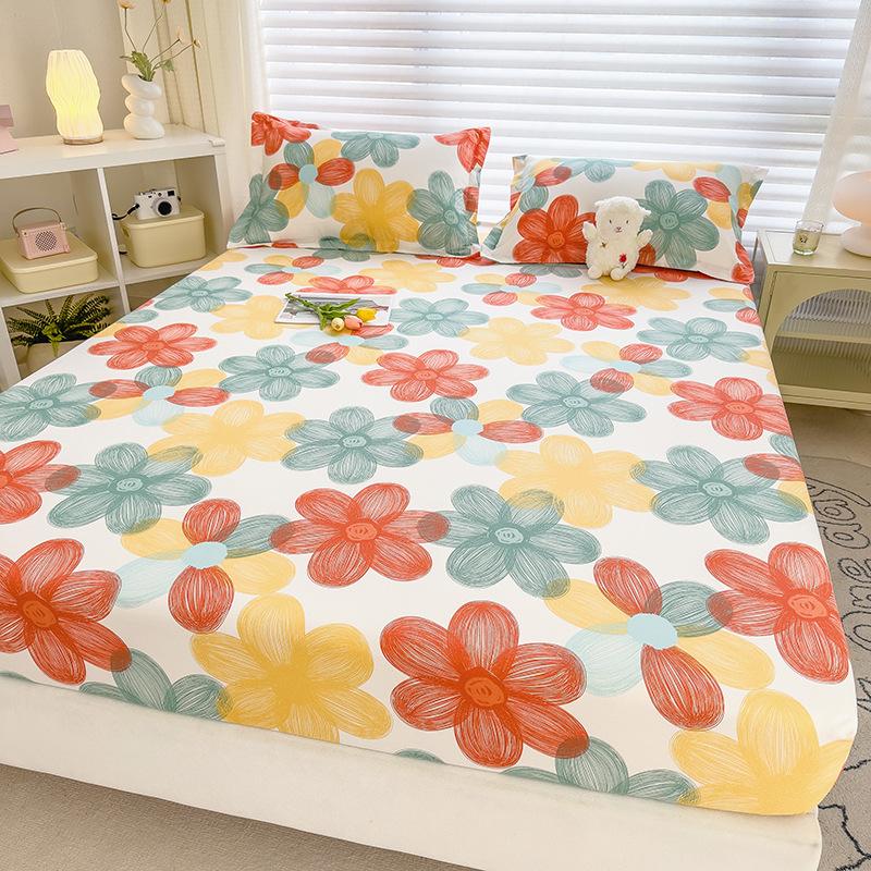 Простыня на резинке Пыленепроницаемый наматрасник Нескользящая простыня Приятная к коже Дышащая Грязеотталкивающая Стираемая Простыня на резинке для общежития