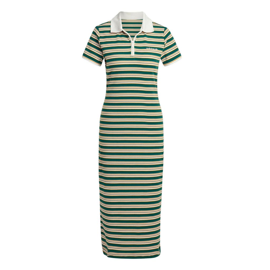 Adidas Striped Polo Casual Dress Women Dress Multicolor JC6178