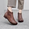Winter Flat Women's Shoes 2024 New Fashion Ankle Boots Retro Casual Plus Size Short Boots Zipper Solid Color Warm Flat Boots