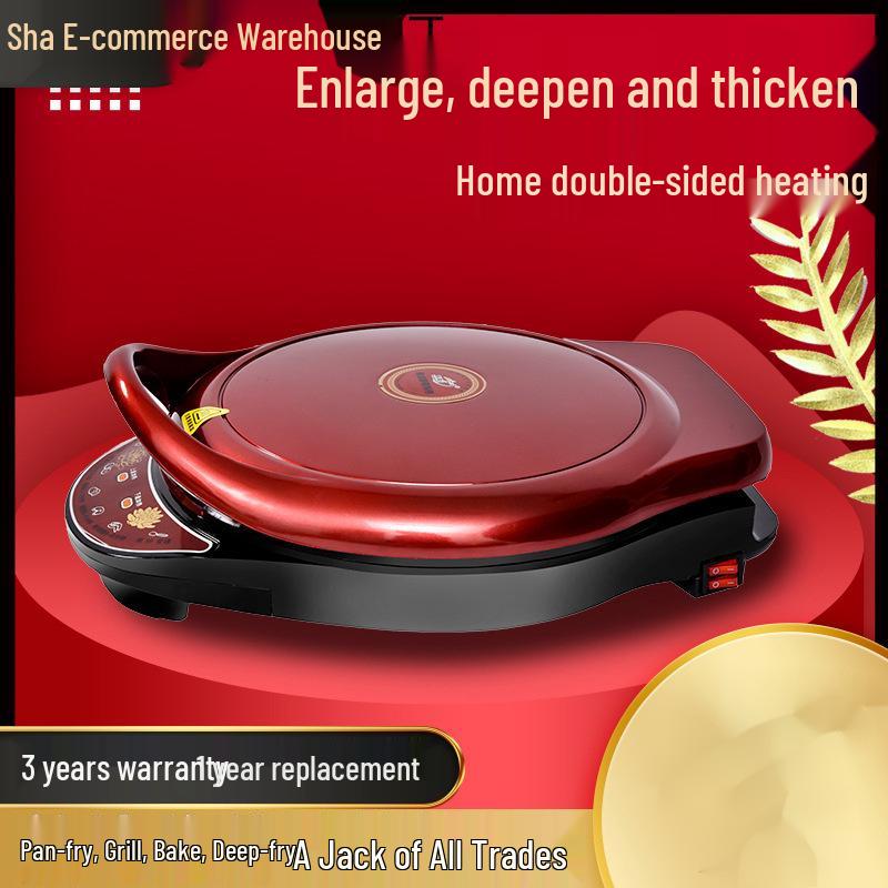 Multi-Functional Electric Griddle: Double-Sided Heating for Frying, Grilling & Pancakes, Large, Deepened, Automatic