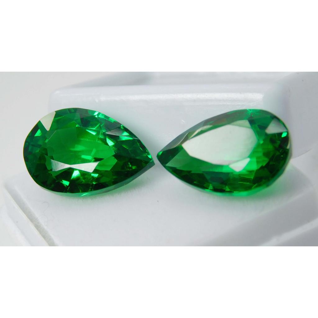 Flawless Natural Tsavorite Garnet Pear Cut Green 20 Ct Pair Gemstone