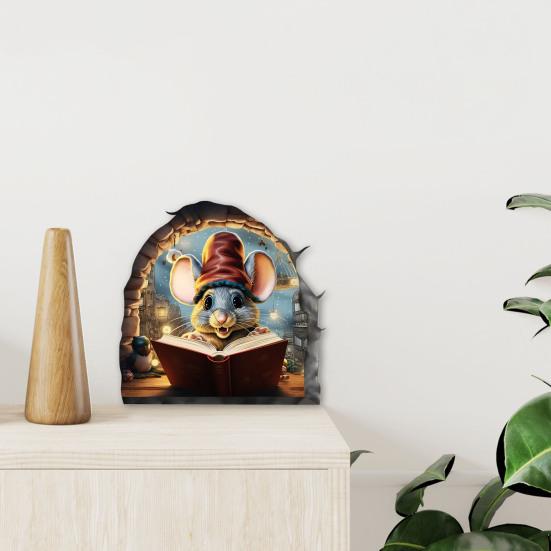 Наклейка на стену с изображением мыши, отклеивающаяся и приклеивающаяся, мультяшная настенная наклейка с изображением мыши, водонепроницаемая