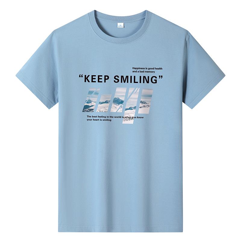 GMXIA Футболка с коротким рукавом из хлопка, мужская модная свободная рубашка с коротким рукавом, с принтом