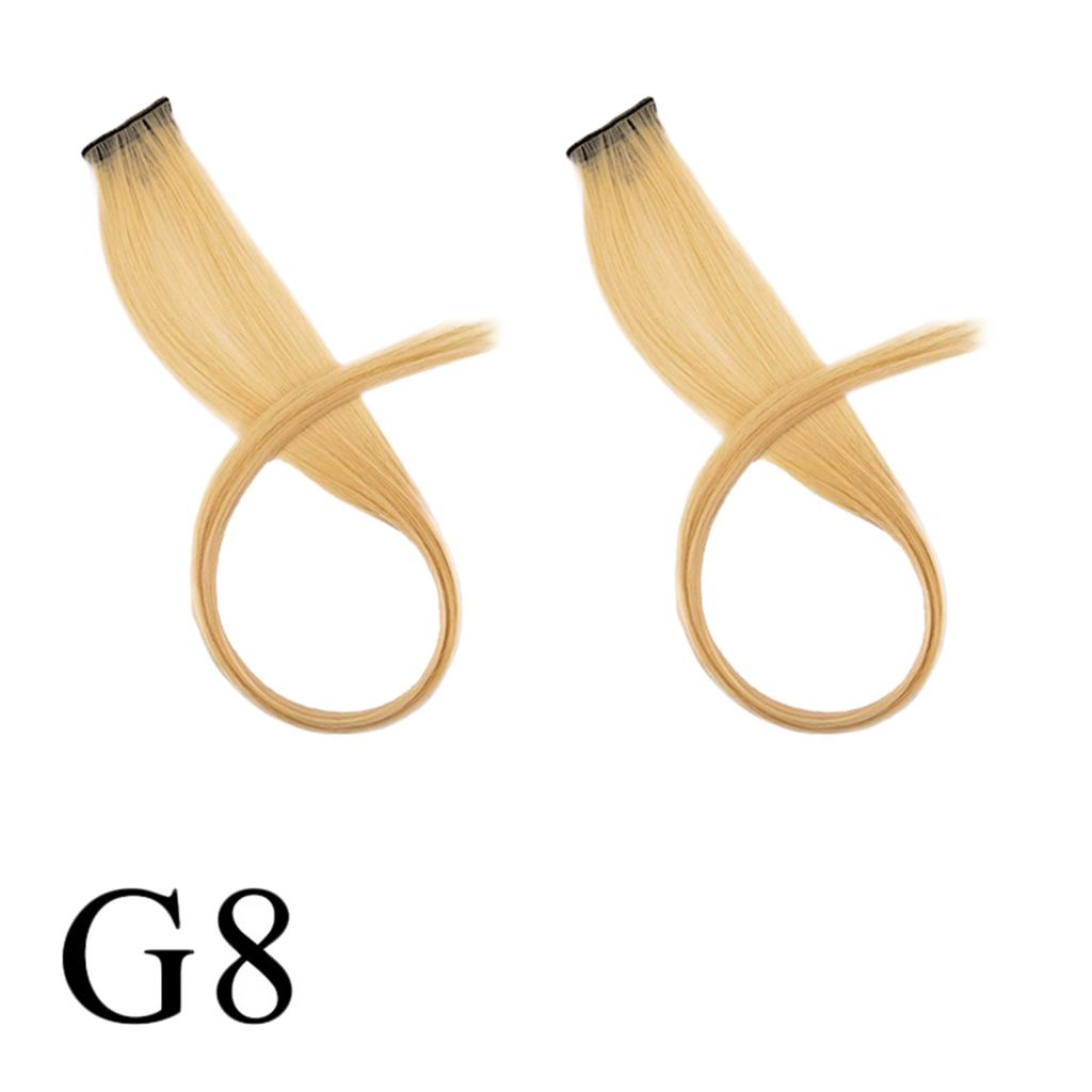 2 шт. цветные накладные волосы на клипсе 20 дюймов, прямые разноцветные волосы, аксессуары для наращивания волос для девочек, женщин, подарок, вечеринка, парик, шт.