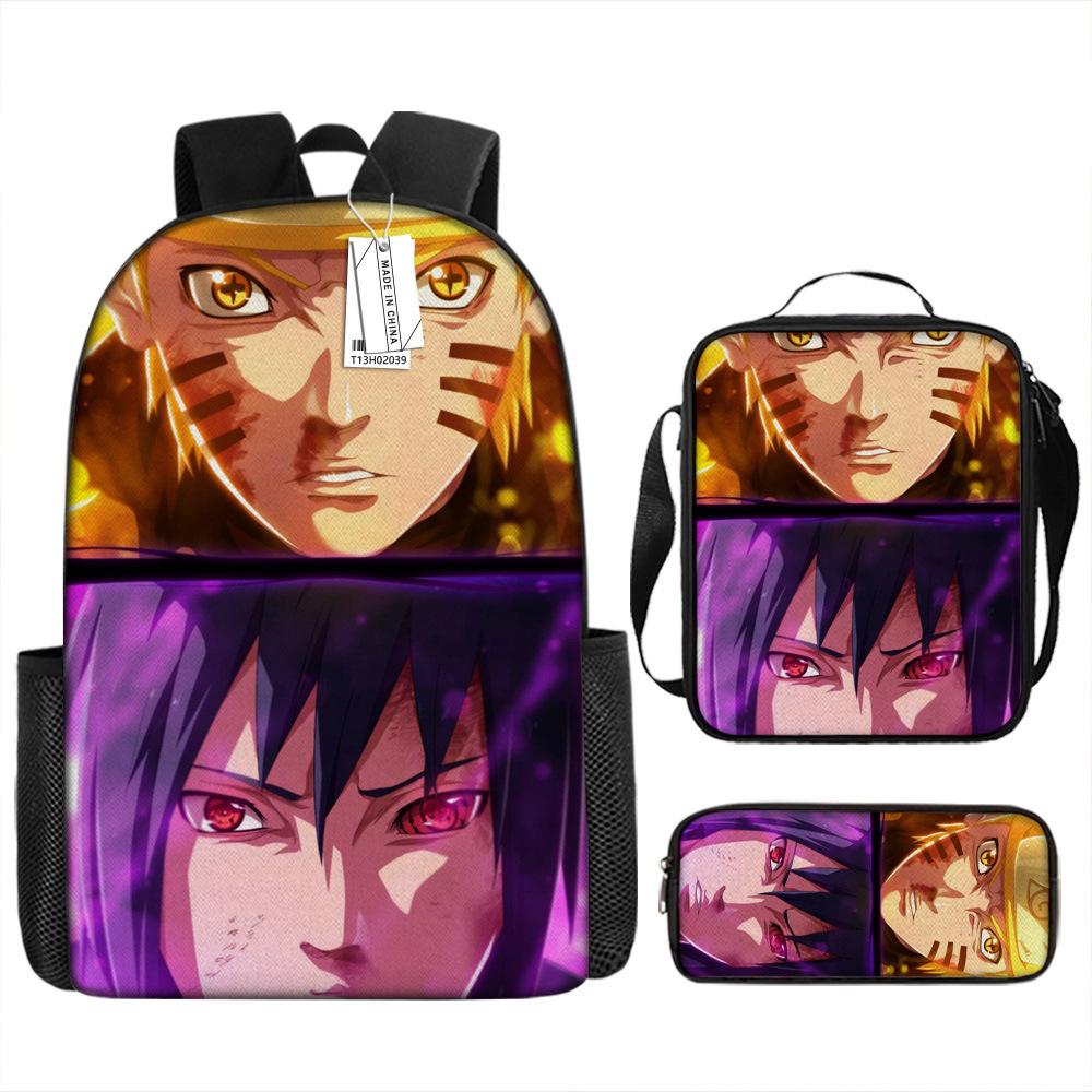 Наруто NARUTO Студенческий школьный рюкзак 3D Цифровой мультяшный принт Школьный рюкзак 3-6 класс