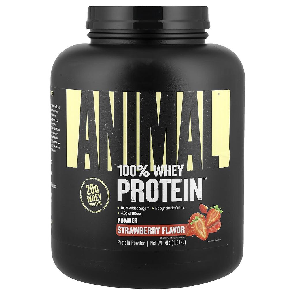 Animal 100% Whey Protein™ Powder, Strawberry, 1.81 Kg (4 Lb)