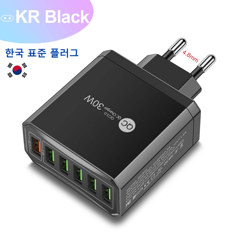 6 портов USB зарядное устройство QC3.0 универсальный быстрозарядный мобильный телефон быстрая зарядка настенный адаптер для iPhone Samsung Xiaomi