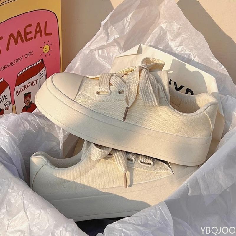 Модная весенне-осенняя новая модная обувь с круглым носком, удобная, милая, универсальная женская обувь, белые женские повседневные спортивные туфли на толстой подошве