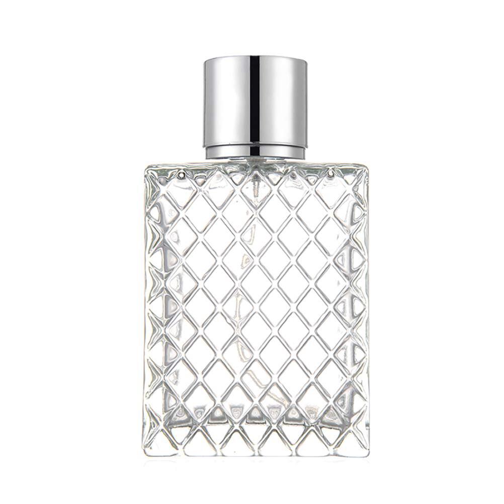100ml Perfume Bottle Grids Portable Clear Travel Refillable Perfume Glass Empty Bottle
