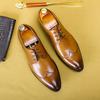 Italian Men'S Business Casual Leather Shoes Pointed Low-Top British Style Men'S Formal Single Shoes European American Wedding Shoes