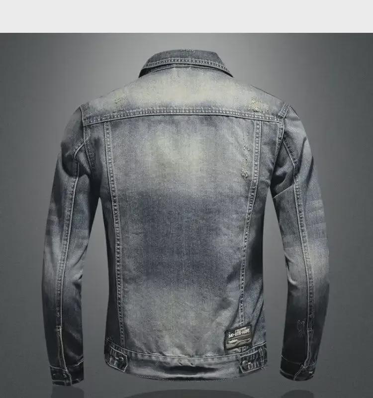 Мужская куртка Marvel Venom Retro Slim Denim с воротником-стойкой и молнией для езды на велосипеде и мотоцикле