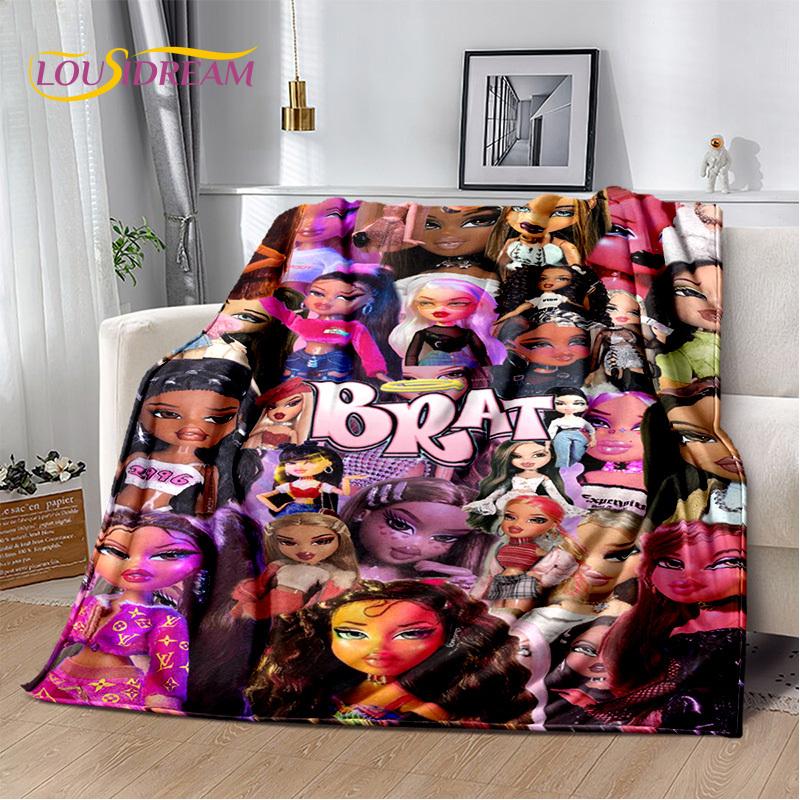 Одеяло для девочек с 3D принтом Bratz, мягкое фланелевое одеяло для дома, спальни, кровати, дивана, пикника, офиса, походного чехла, детский подарок
