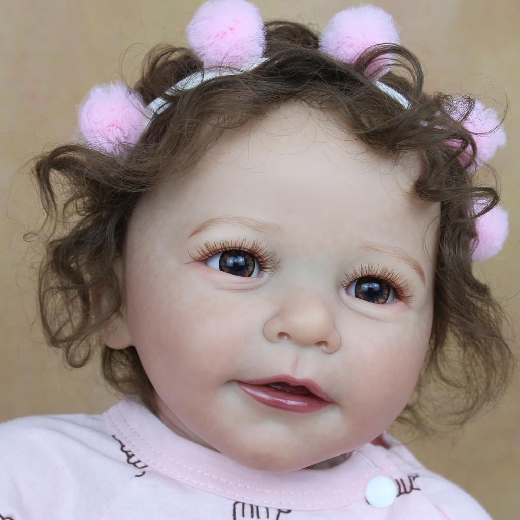BZDOLL, 55 см, мягкая силиконовая кукла Reborn с 3D-краской, игрушка для девочки, как настоящая, 22 дюйма, улыбающаяся принцесса, Лиза Бебе, наряд, живой подарок
