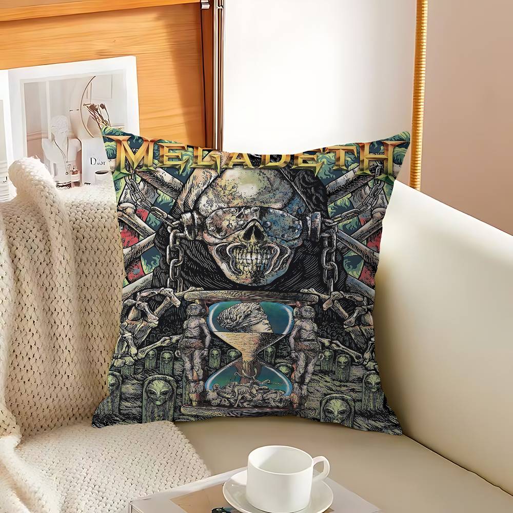 Band M-Megadeth Pillow Gift Home Office Decoration Pillow Bedroom Sofa Car Cushion CoverPillow Case