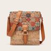 Niche Design Sense One Shoulder Crossbody Vertical Small Bag Fashion Vintage Printed Bark Women's Bag