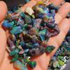 Amazing Multi Fire Black Uncut Opal Rough, Multi Fire Opal Crystal Rough, 7-10 MM Size Rough. Minerals Rough Lot, Opal Rough Lot.