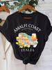 Aesthetic Amalfi Coast T Shirt Italy Lemons Shirt Harajuku Italian Spritz Shirts Beach Aesthetic Clothes Trendy Y2k Top