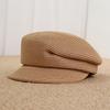 New French simple and fashionable straw-woven newsboy hat women's spring summer outdoor sunscreen visor showing face small cap