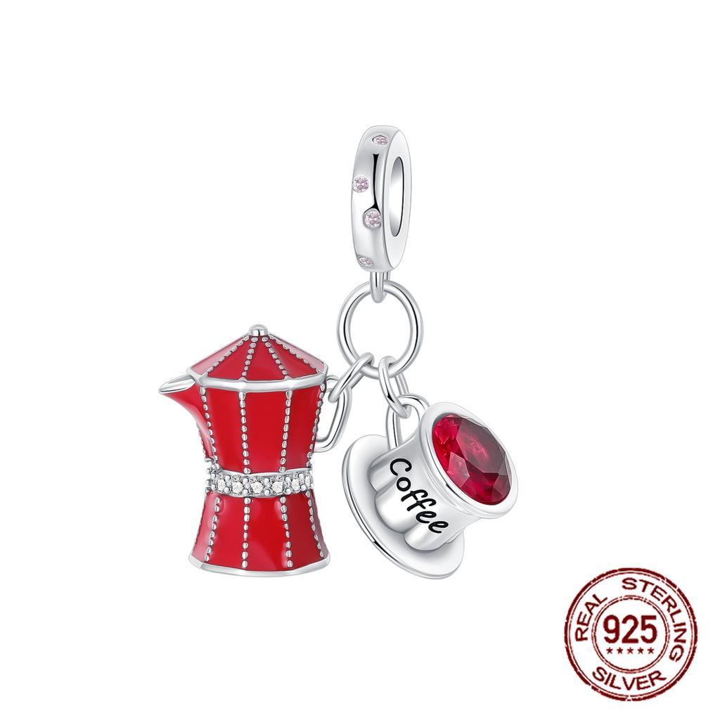 Шармы Бусины Серии Красного Цвета Медь Кровь Сердце Любовь Машина Клубника Фрукты Подвеска Подходят Оригинальному Браслету-Бэнглу DIY Ювелирные Изделия