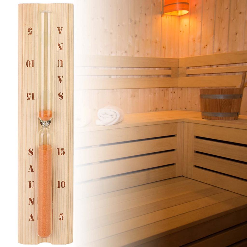 Pine Sauna Hourglass Clock Accurate Heat Resistant Wooden Sand Timer for Spa Bath
