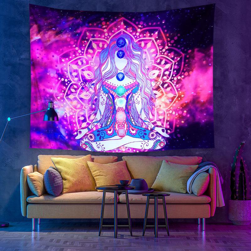 УФ-флуоресцентный гобелен с принтом, настенный художественный домашний декор