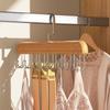8 Hook Multi-functional Wooden Suspender Inside Hanger Vest Tie Hook Student Dormitory Solid Wood Wave Drying Hanger